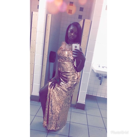 Fashion Nova Gold Sequins Dress - Picture 1 of 2